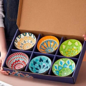 4er Set Japanischer Chinesischer Stil Reisschale Geschenkset - Bild 1 von 4