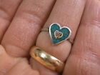 178 Of 245 Vtg Ladies Heart Sterling Silver Red Coral And Blue Turquoise Ring