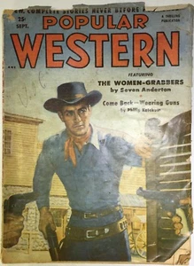 Vintage POPULAR WESTERN September 1952 Pulp Magazine The Women Grabbers - Picture 1 of 10
