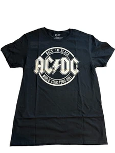 AC/DC - Men’s Medium T-Shirt Back In Black World Tour 1980-1981 Graphic Tee NWT - Picture 1 of 6