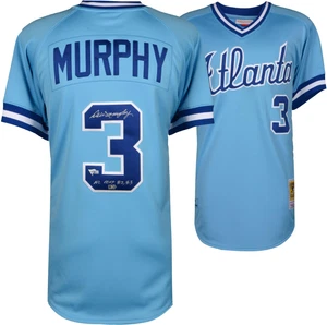 Dale Murphy Braves Signed Mitchell & Ness 1982 Powder Jersey w/NL MVP 82/83 Insc - Picture 1 of 6