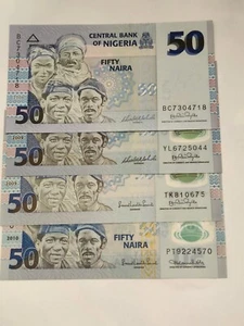 Nigeria 50 Naira Polymer 2006,9,10 3 Different Sig & 4 prefixes UNC N16 - Picture 1 of 7