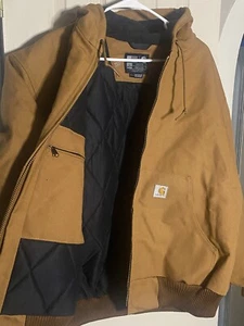Carhartt Loose Fit Jacket Coat w/Hood Quilted Lining 0J0140-M  Large - Picture 1 of 7