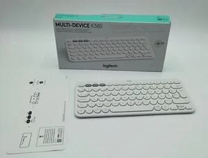 Logitech K380 Bluetooth Tastatur Französisches AZERTY Layout Weiß Kabellos - Bild 1 von 5