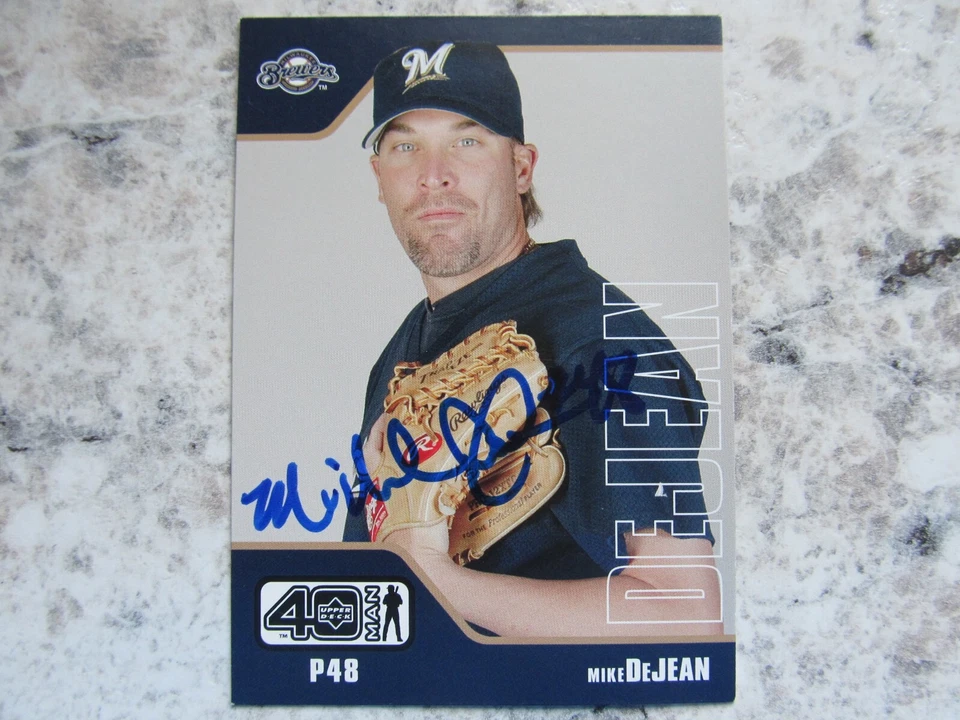Brewers Mike DeJean Signed Autographed 2002 Upper Deck 40 Man Mint - Image 1 of 1