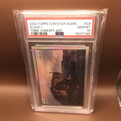 2022 Topps Chrome Star Wars Slave 1 TMBE Concept Art IC8 PSA 10 - Image 1 of 2