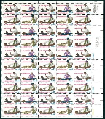 Scott #1720a 13¢ Skilled Hands For Independence Mint Sheet MNH  CV $18.55 - Image 1 of 4