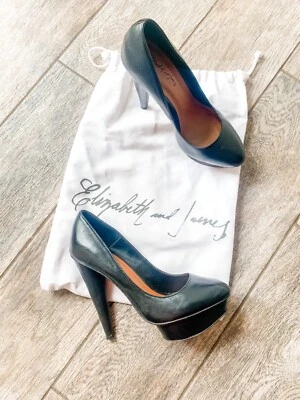Elizabeth and James Womens Mason Black Leather Pumps Size 6.5 - Image 1 of 4