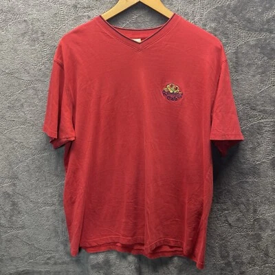 Camisa Rainforest Café Hombres L Rana Bordada Recuerdo Algodón Cuello en V Foto 1 de 4