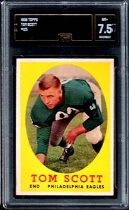 GMA 7.5 1958 Topps #128 Tom Scott, Philadelphia Eagles casi nuevo+ - Imagen 1 de 2