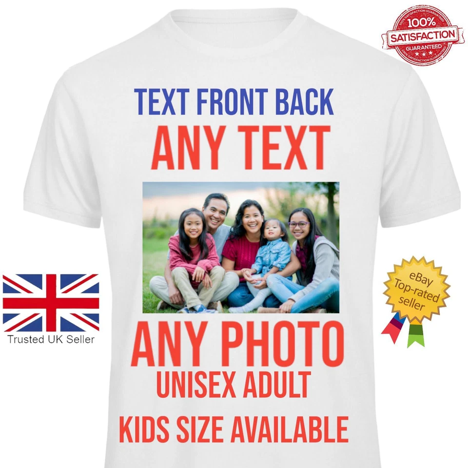 Personalised T Shirt Custom Your Photo Logo Text Shirt Printed Stag do Hen Party - Image 1 of 4