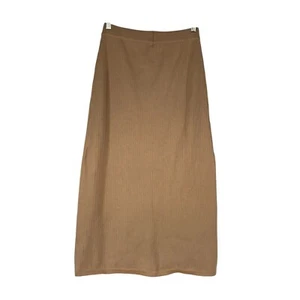 HEM & THREAD - DAMEN LARGE - HELLBRAUN GERIPPT ELASTISCHER BUND SCHLITZ VORNE ROCK - Bild 1 von 8