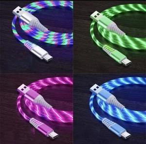 LED Luminous Usb Micro Charging Cable 1m For Samsung, Xiaomi, Vivo, OPPO, Redmi - Picture 1 of 11