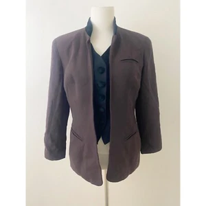 Christian Dior Vintage Blazer Jacke Wolle Braun Schwarz Größe 10 - Bild 1 von 15