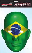 Brasilien Flagge - Fan Maske hochwertiger Glanzkarton mit Augenlöchern