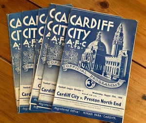 Cardiff City Home Programmes 1954/55 - Seleziona dal menu a discesa - Foto 1 di 1