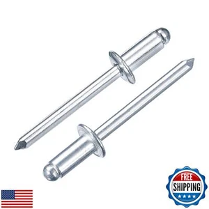 uxcell 50pz Rivetti Ciechi in Alluminio 3/16" x3/8", Impugnatura in Alluminio e Mandr in Acciaio - Foto 1 di 5