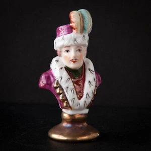 FIGURA BUSTO SOLDADO ERA NAPOLEÓNICA FRANCESA CHINA REGIMIENTO LIMOGES 4.125" - Imagen 1 de 7