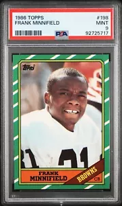 1986 TOPPS #198 FRANK MINNIFIELD PSA 9 MINT ROOKIE RC CLEVELAND BROWNS - Picture 1 of 2