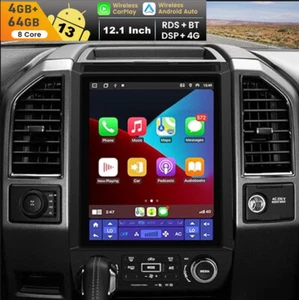 4+64G 12.1" Car Radio Stereo for Ford F150 2015-21 Android13 CarPlay Tesla Style - Picture 1 of 9
