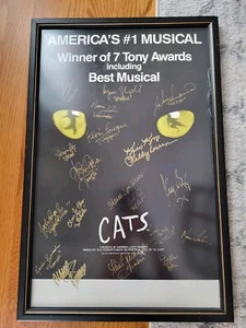Vintage Cats Das musikalische Poster gerahmt handsigniert von Cast Broadway Play - Bild 1 von 6