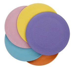 5 x Recycled Eco Picnic Plates - Rainbow Set - Camping Colour Party - Picture 1 of 8