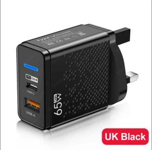 GaN 65W USB C Charger PD Type C Fast Charging Wall Adapter For iPhone 14 Xiaomi - Foto 1 di 8