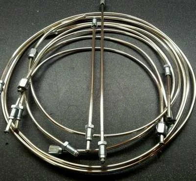 HUMBER HAWK SERIE IV (¿Y OTROS?) - JUEGO DE TUBOS DE FRENO CUPRO-NÍQUEL PULIDO Foto 1 de 3