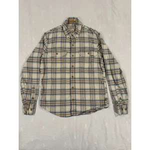 LL Bean Mens Slightly Fitted Plaid Button Down Shirt Cotton Hemp Blend Size S - Picture 1 of 13