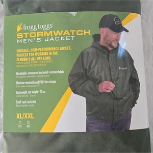 NEW Frog Toggs Green Raincoat with Hood and Water-Resistant Material XL/XXL - Picture 1 of 2