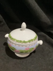 EUC MIKASA CLOISONNE WATER LILY  SUGAR BOWL NEW - Picture 1 of 11