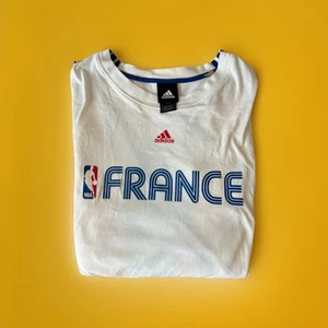 ADIDAS France Spellout Long Sleeve Shirt NBA Size 2X 100% Cotton #2912A - Bild 1 von 11