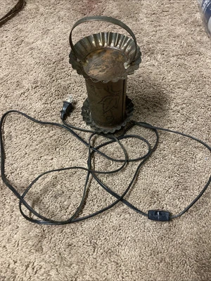 Antigo aquecedor de cera perfurado Irvin's Country Tinware EUA estrela de cobre sólido - Imagem 1 de 4