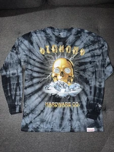Diamond Supply Co Gold Totenkopf Batik Langarmshirt grau Herren Large große Grafik - Bild 1 von 6