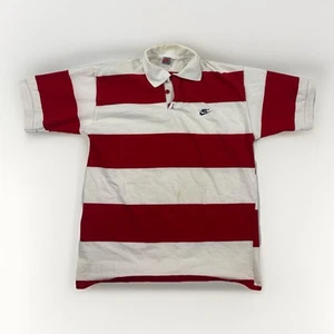 Camisa polo vintage Nike hecha en EE. UU. roja blanca a rayas con logotipo Swoosh para hombre talla XL - Imagen 1 de 8