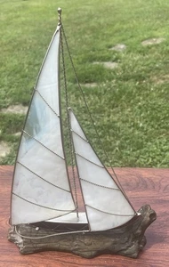 ESCORIA MANCHADA PLOMO VIDRIO VELERO BARCO - Imagen 1 de 7