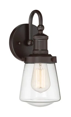 Designers Fountain 69501 青铜泰勒单灯 5 英寸宽浴室壁灯 — 第 1/4 张图片