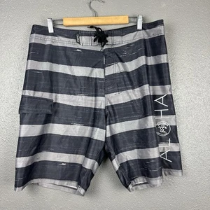 Da Hui Hawaii Aloha Board Shorts Men’s 38 Striped Cargo Pocket Beach Swim Surf - Picture 1 of 13