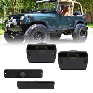 Replace OEM Lights with Smoked Turn Signal Set for Jeep For Wrangler YJ - Picture 1 of 12