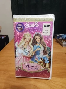 Barbie as The Princess and the Pauper VHS Movie with Bonus Music CD 2004 New - Picture 1 of 10