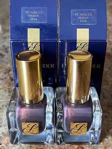 2X Estee Lauder Pure Color Nail Lacquer MOLTEN LAVA .3 FL.OZ/9ML NEW IN BOX - Picture 1 of 2