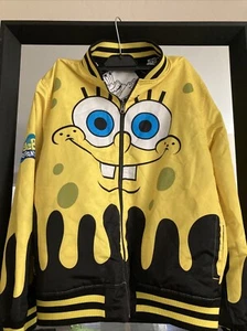 Spongebob 100%AUTHENTIC Xl Jacket Youth Size Xl reversible multicolor - Picture 1 of 9