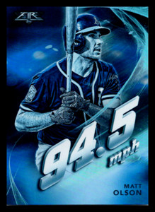 2019 Topps Fire Maximum Velocity Blue Chip Matt Olson #MV-9 Oakland Athletics