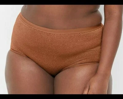 Lane Bryant Sexy Gold Glitter Knit No-Show Brief Panty Plus Size 22/24, 3X - Image 1 of 4