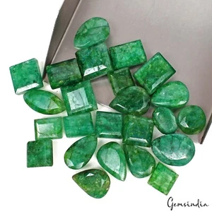 350 Ct/24 Pcs Natural Top Quality Green Emerald Mix Cut Loose Ring Size Gems Lot - Picture 1 of 4