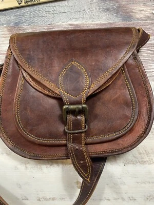Women's Natural Leather Bag  Crossbody Genuine Handmade Shoulder - Image 1 of 4