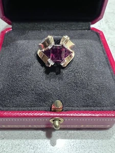 Granate 1,96 quilates y 4 diamantes - Anillo de piedras preciosas finas - Imagen 1 de 5