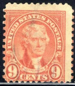 1927 US Jefferson 9c Stamp Scott  #641 A164 USED - Picture 1 of 4