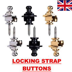 Locking Strap BASS Guitar Secure Locks Button Fastener Screw Electric Replace