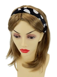 Ella Jonte Rockabilly Haarband schwarz weiß Punkte Retro Alice Band Polka Dots - Bild 1 von 3
